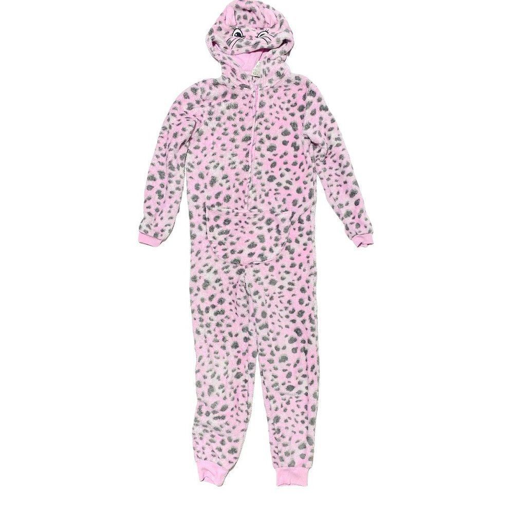 Aubainerie Leopard Print Kitty Fleece Pjs